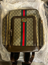 Gucci GG Monogram Backpack Beige/Brown Red & ...