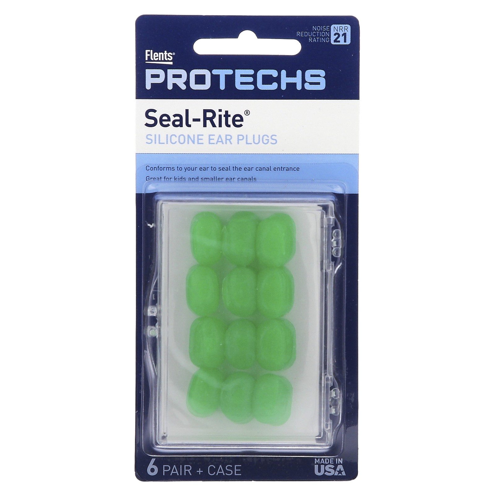 Pro-Techs Seal-Rite Силико беруши Зеленые 6 пар и футляр 2290₽