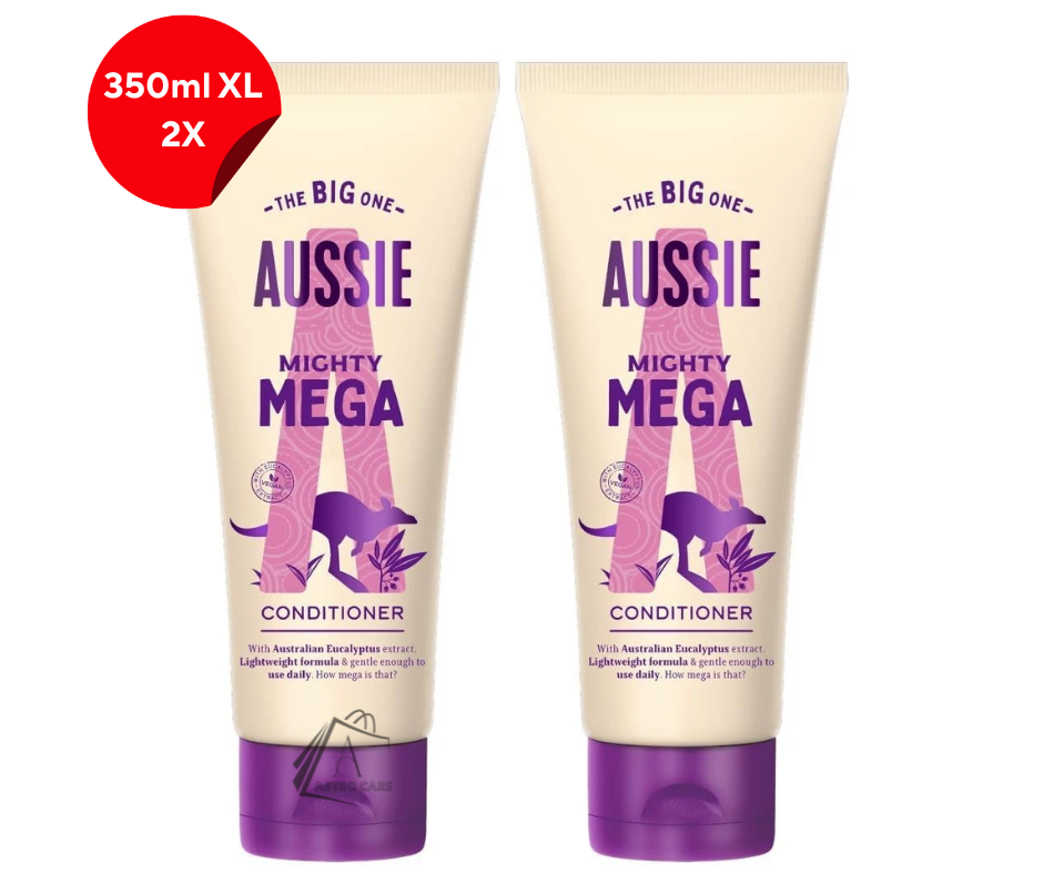 2 x 350ml XL Aussie Mega Conditioner for All Hair Types - Lightweight Formula