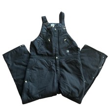 Carhartt Bib Overalls Mens Black Insulated Canvas Workwear Quilt Lined 40x32