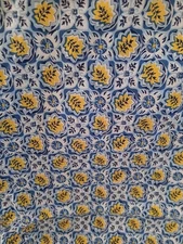 1940s Full Feed Sack Fabric 36" x 42"  UNOPENED lot #54 blue leaves design