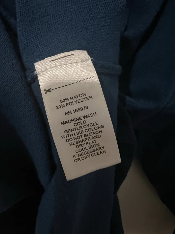 Женский свитер Cable & Gauge большого размера 2x бирюзовый синий рукав 3/4 с оборками сбоку - Изображение 4 из 4