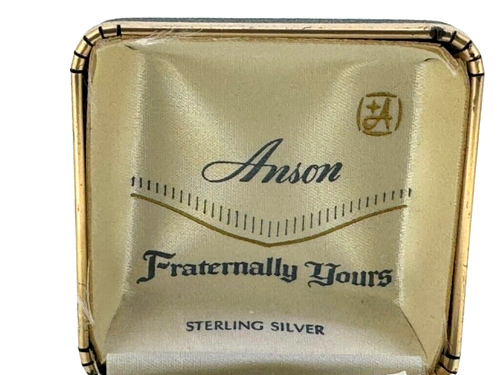 Anson Sterling Silver Tie Tack Lapel Pin Masonic Shriner Emblem Yellow Vintage - Picture 5 of 5