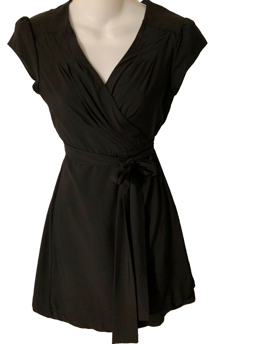 banana republic black wrap dress Jet 2 XS Sleeveless Faux Silk Washable collection:promo-ldw-2020 Glitter Black Lace Sequins Size:US 2