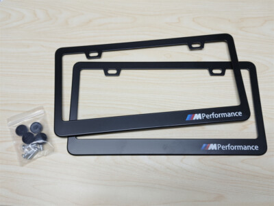 2 Pcs M P Style License Plate Frame Tag for BMW Aluminum Material