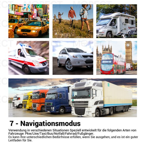 7 Zoll LKW AUTO PKW Navigationsgerät Navigation Navi 8G 2D 3D EU DE Karte MOPECT - Bild 9 von 13