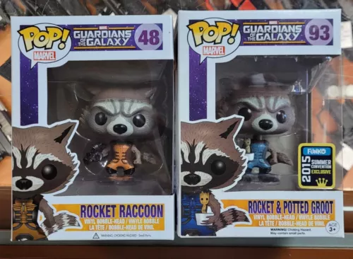Funko Pop! Guardians of the Galaxy -  Rocket #48 & Rocket & Potted Groot #93