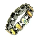 Magnetic Hematite Elasticated Saints Bracelet Jesus Wristband Religious Saints