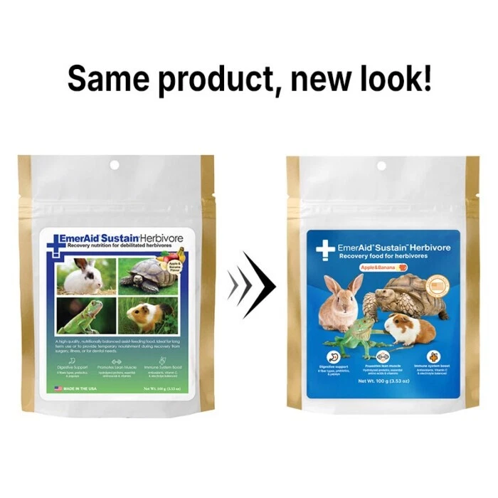 LAFEBER EmerAid Sustain Herbivore Recovery Nutrition for Exotic Animals - Apple & Banana