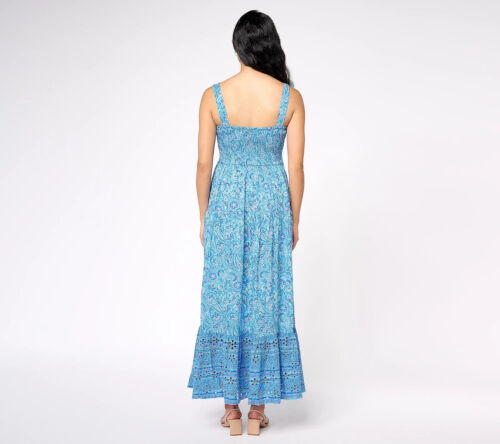 Destination 365 Regular Printed Maxi Dress Blue Paisley Size XS A607281 - Picture 2 of 4