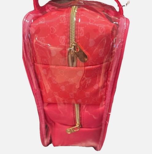 Bebe 3 Piece Set Cosmetic Bag Set Hot Pink and Clear - Picture 5 of 10