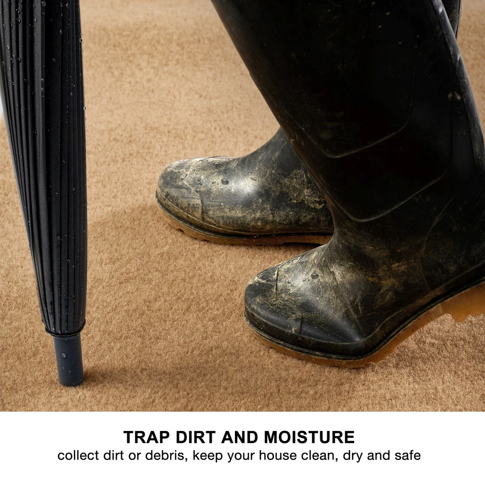 Alfombra de corredor pasillo antideslizante respaldo de goma tamaño personalizado como alfombra felpudo beige oscuro Foto 4 de 4