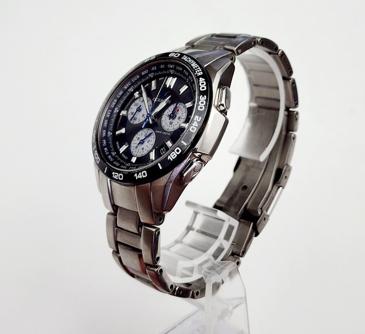 Mens JAPAN SOLAR TITANIUM ALARM CHRONOGRAPH Watch CASIO Mens JAPAN SOLAR TITANIUM ALARM CHRONOGRAPH Watch CASIO