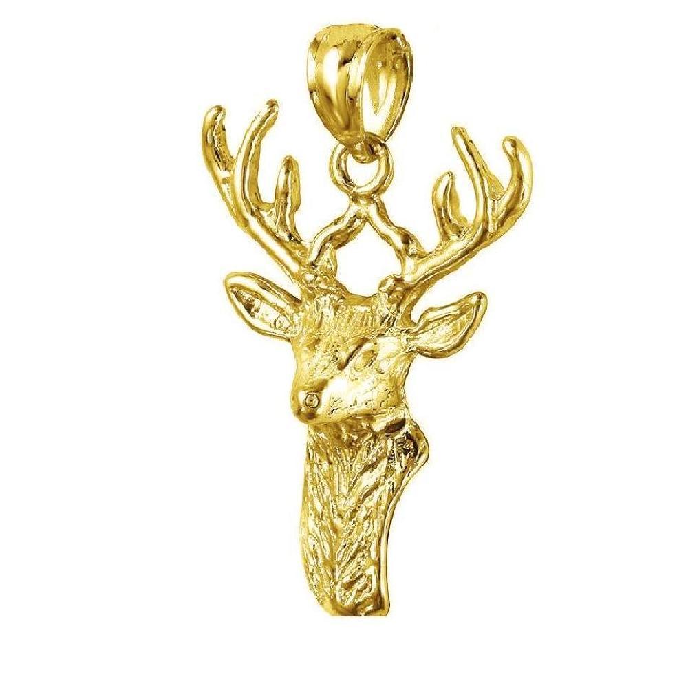 14k Yellow Gold Deer Head Pendant 14k Yellow Gold Deer Head Pendant