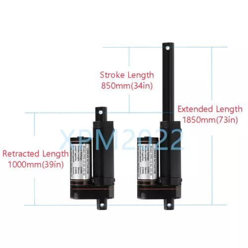 Accionamiento lineal 12V 1500N 50mm ~ 1000mm actuador lineal motor eléctrico impermeable - Imagen 40 de 43