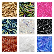 Rutkovsky 111-69812 Dagger 2 Holes Pressed Beads Czech Glass 16x5mm 10g Pack