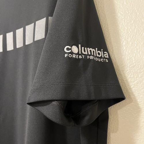 Sz 2XL Nike Golf Polo Dry Fit Black Gray Stripes “Columbia Forest Products” - Picture 6 of 6