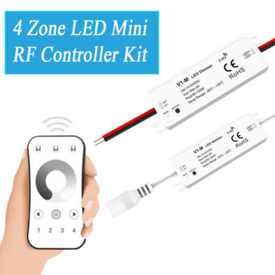 RF LED Dimmer Controller 4 Zonen 2,4G Fernbedienung f einfarbiger Streifen Licht