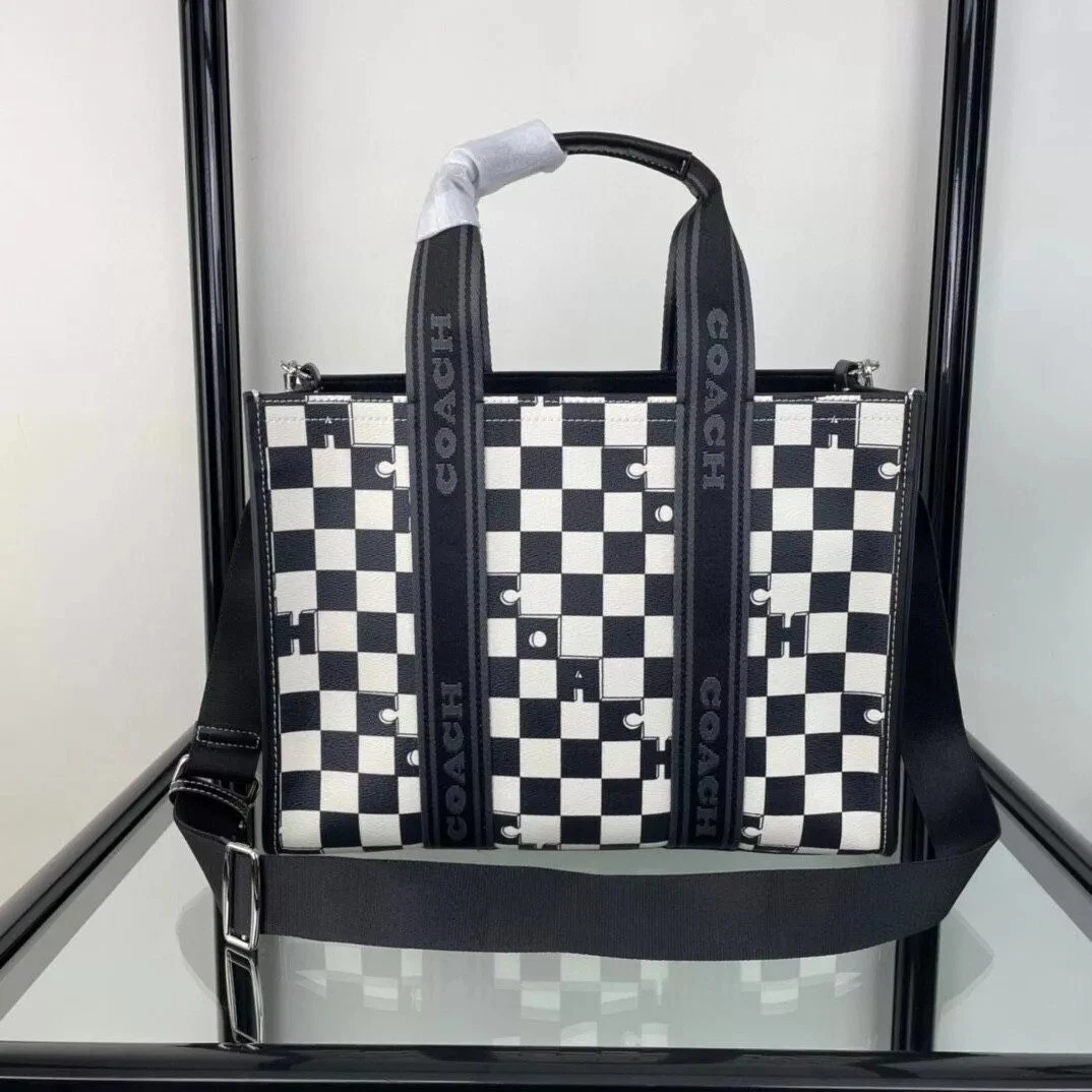 Coach Smith Checker Boat 2WAY borsa tote borsa a tracolla CR101 multi donna outlet nuova