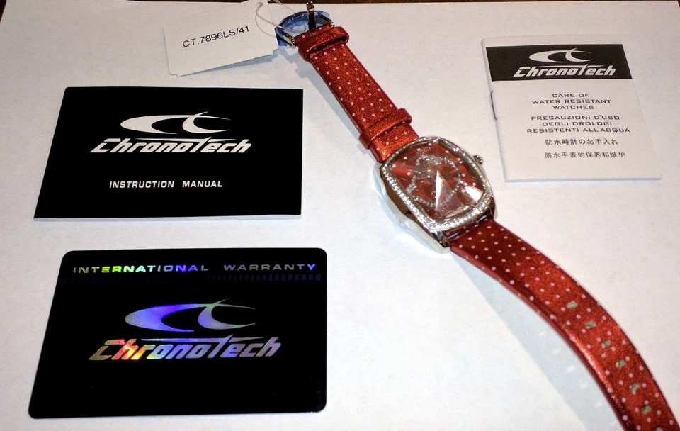 Reloj Hello Kitty Sanrio para damas mujeres niñas esfera roja correa de cuero CT.7896LS/41 Foto 4 de 4