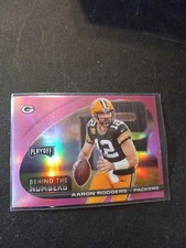 2021 Playoff Aaron Rodgers #BTN-ARO Pink Prizm Behind The Numbers Packers 