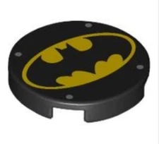 LEGO® Part 14769pb692 - Tile, 2x2 with Bottom Stud Holder with Batman Bat Logo