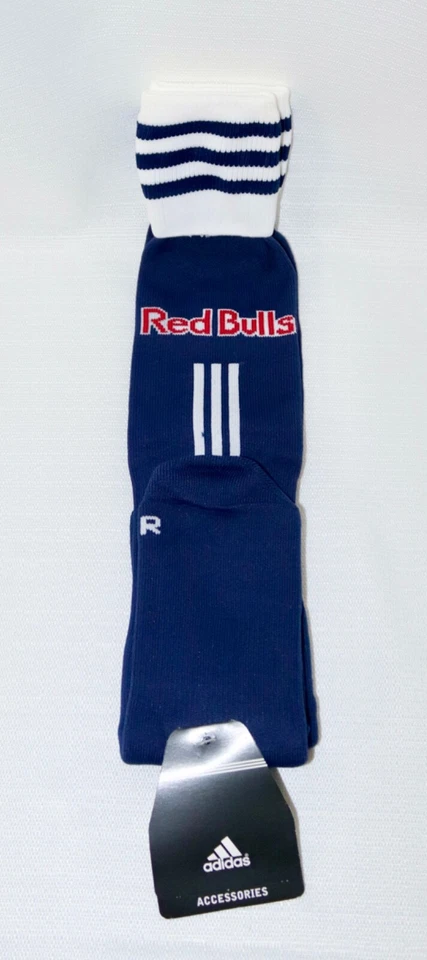 Calcetines New York Red Bulls ADIDAS MLS Extreme Cojín BNWT OS Rayas Blancas Foto 4 de 4