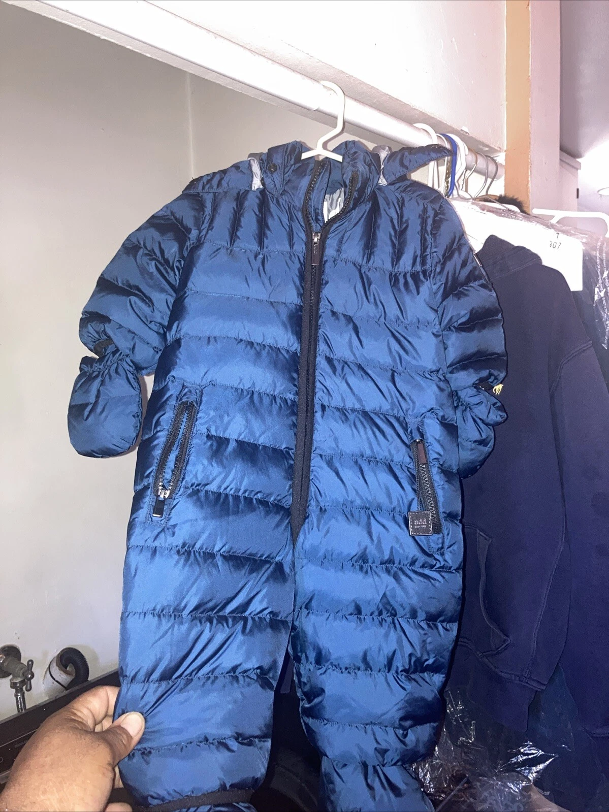 Add Baby's Down Snow Suit Set Navy 9 Months