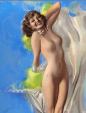 Pin-Up Art  Sexy Vintage Type Girl  Excellent Condition  APROX 6" by 4"