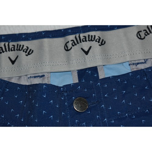 Callaway Golfshorts Herren Größe 34 Performance Polyester blau Allover Print Logo - Bild 3 von 5