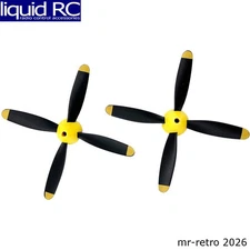 Rage RC A1364 4-Blade Prop W/Spinner 2-Pack ; P-51 Obsession