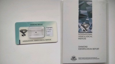 Diamant 0,167ct Farbe I Reinheit VVS2 IGI ZERTIFIKAT