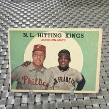 1959 Topps Richie Ashburn Willie Mays #317 NL Hitting Kings - VG Condition HOF