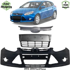 Front Bumper Cover & Grille Assembly Kit For 2012-2014 Ford Focus