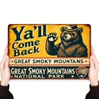 [2D Flat] Vintage "Y'all Come Back" Tin Metal Signs Smoky Mountain National Park