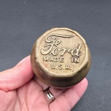 Vintage Ford Model T Brass Hub Cap Made In Usa Antique Auto Part Script Logo Vintage Ford Model T Brass Hub Cap Made In Usa Antique Auto Part Script Logo