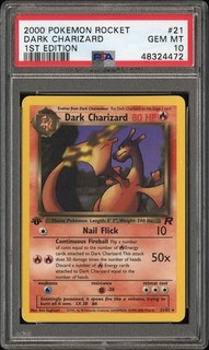 2000 POKEMON ROCKET 1ST EDITION #21 DARK CHARIZARD PSA 10