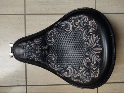 Solo Leder Sitz Bobber Motorradsitz Chopper Biker Motorrad Harley