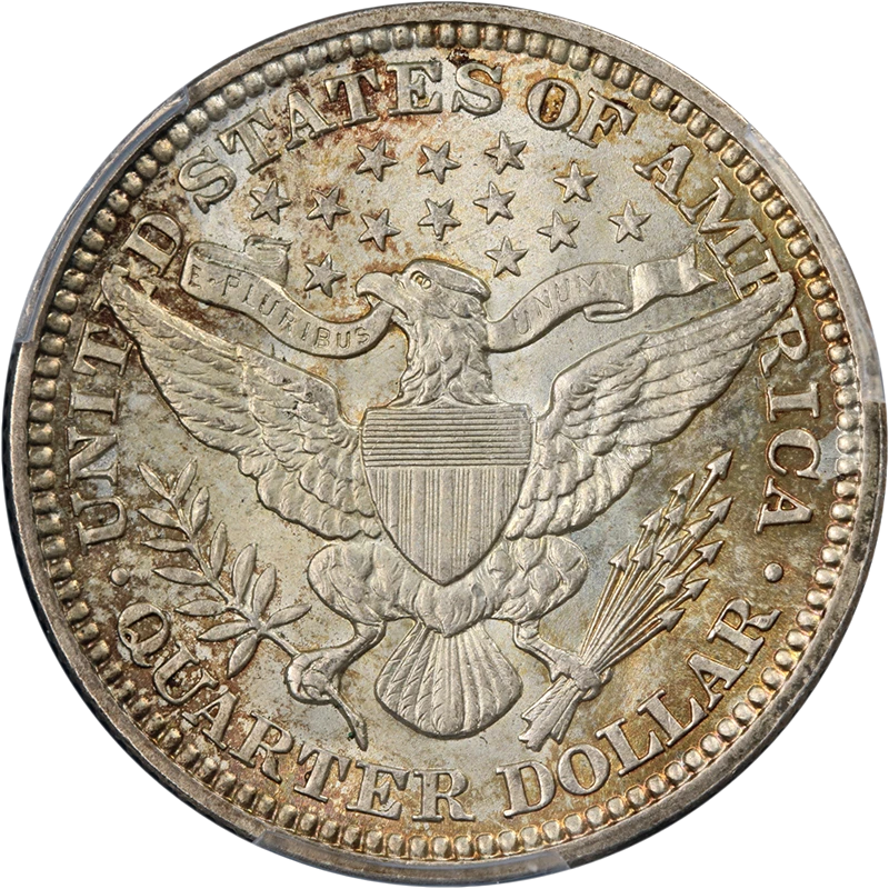 Pegatina CAC Barber Quarter 1912-P graduación profesional MS65 excelente atractivo visual fuerte golpe Foto 2 de 4