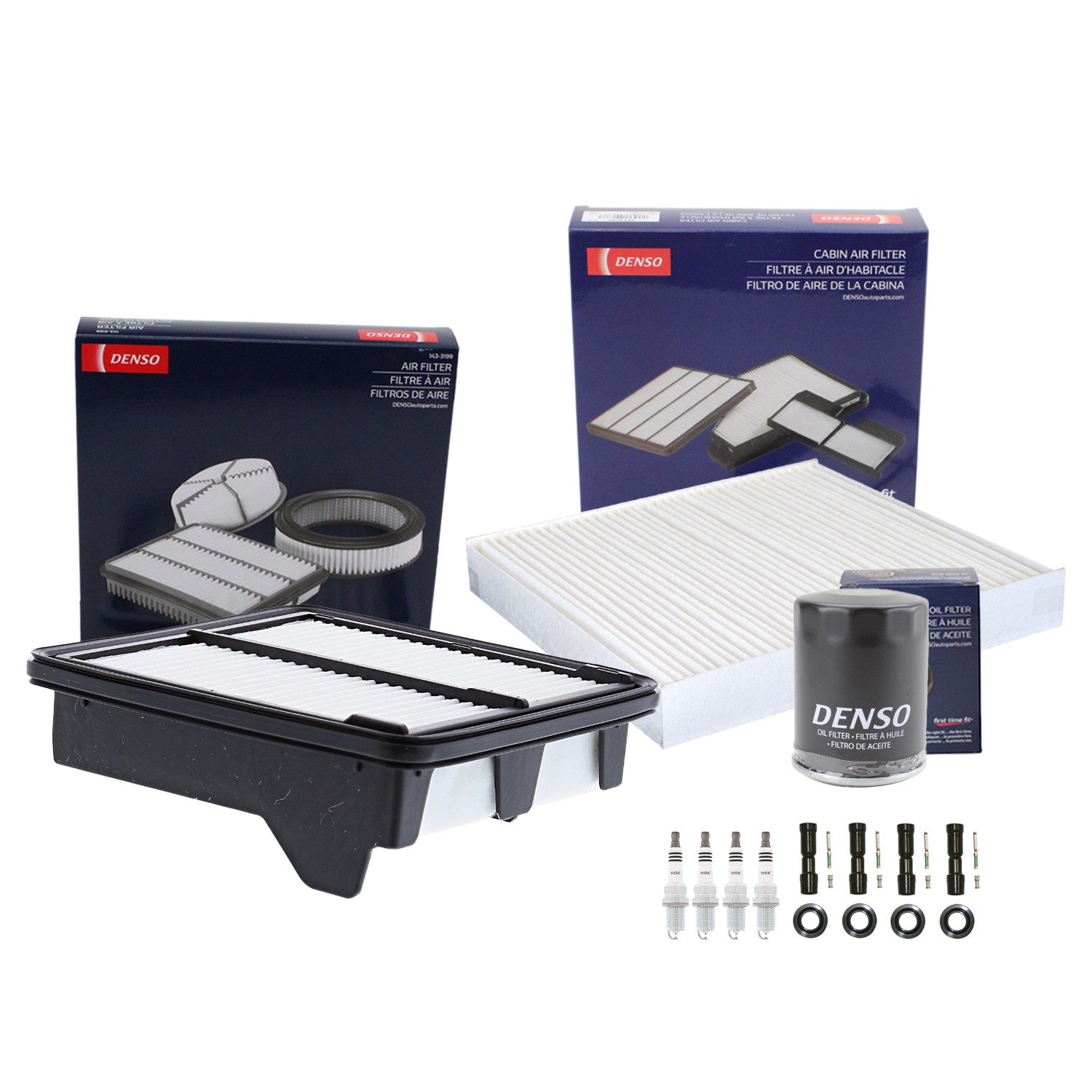 Denso Tune Up Kit NGK 4 Spark Plugs  Boots Kit for Honda Fit 1.5L L4 GAS L15A7