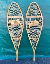 LOVELY SNOWSHOES 48 x14 LARGE SIZE Snow Shoes + LEATHER BINDINGS