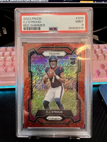 2023 CJ STROUD Panini Prizm #339 RC Rookie PSA 9 /35 Red Shimmer Color Match SP