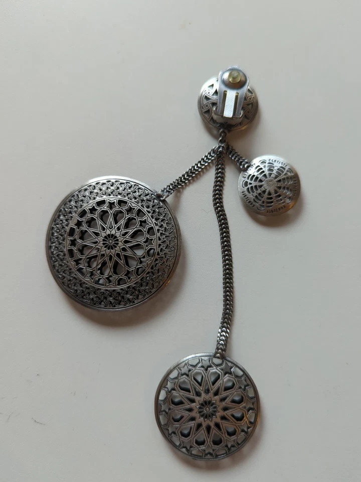 Konplott Shades Of Light Antik Silber große Clips Ohrhänger Ohrringe 13,5cm Top - Bild 4 von 4