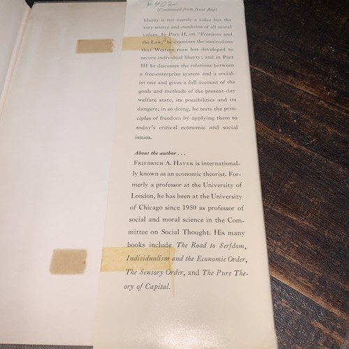 The Constitution of Liberty by F.A. Hayek - First Edition - Imagen 5 de 12