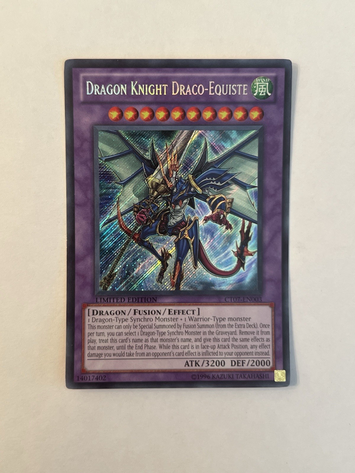 Dragon Knight Draco-Equiste CT07-EN003 YuGiOh Collectible Tins 2010 trading card — raw and PSA graded price guide