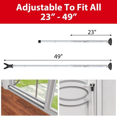 Sliding Door Stoppers Security Bar, 3-in-1 Apartment Patio Door Security Bar ... - Picture 3 of 6