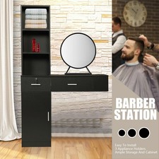 Wall Mount Hair Salon Storage Cabinet Beauty Salon Stations w/Lockable Drawers