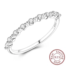 MULA European 925 Sterling Silver Finger Ring Shining Full Set for Women Jewelry