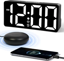 Alarm Clock for Bedroom Heavy Sleepers with Bed Shaker & Night Light-Vibrating D