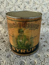 Vintage Uncle Remus Brand Syrup Tin Can 9Lb 1920’s